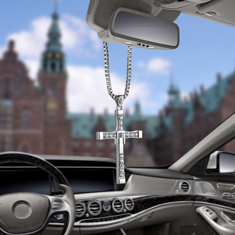 Crystal Metal Christian Cross Automobile Car Rearview Mirror Decoration Hanging Ornament Auto Interior Decor Pendant Car Cross ► Photo 1/6