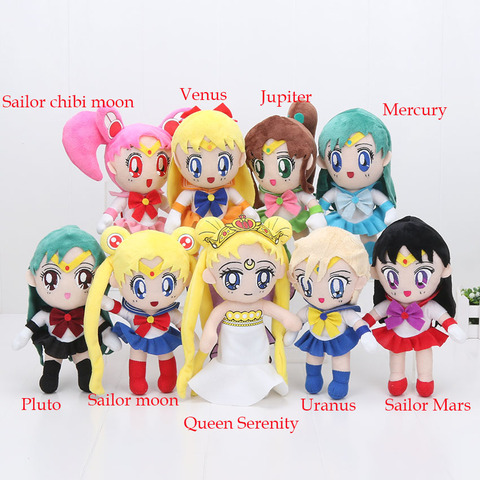 20-22cm Sailor Moon Plush Toy Queen Serenity Sailor Chinbi moon Venus Jupiter Mercury Uranus Pluto Mars Plush Cotton Dolls ► Photo 1/6