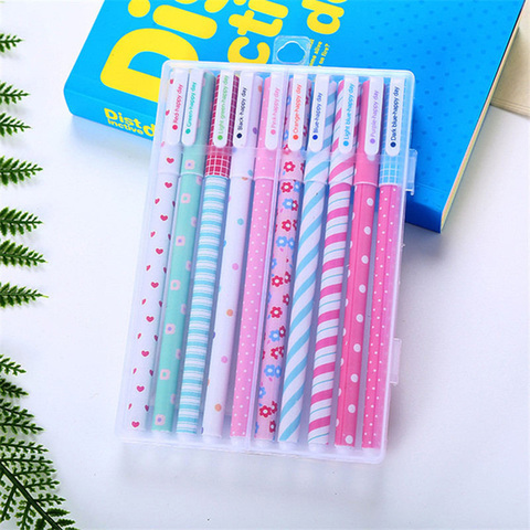 10pcs/lot Cute Office School Accessories 0.38mm Pen Nice Gel Pens