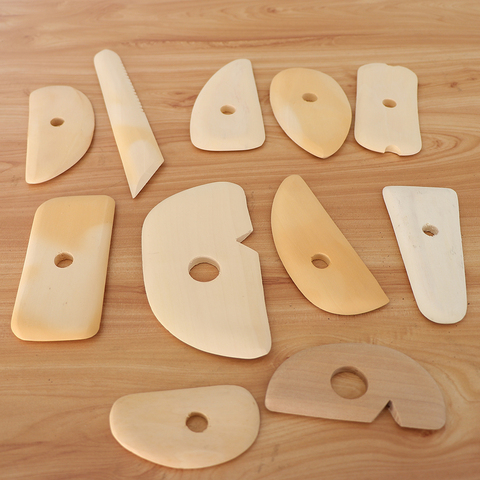 11pcs Different Shapes Natural Wooden Clay Pottery Ceramic Soap Engraving/Scraping Tools Scraper ► Photo 1/6