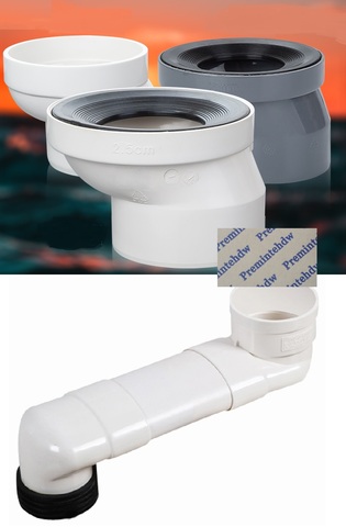 PVC Plastic Toilet Drain Relocation Offset Flange Adapter Extender Extension Oval Pipe Adapter Remodeling Plumbing Drainage ► Photo 1/2