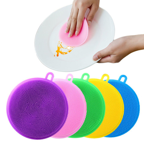 Silicone Cleaning Brush Dishwashing Sponge Multi-functional Fruit Vegetable  Cutlery Kitchenware Brushes Kitchen Tools - Price history & Review, AliExpress Seller - Made In China1 Store