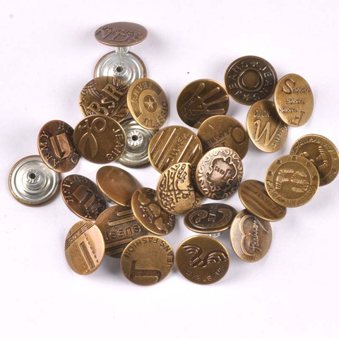 20Pcs/Set 17/20MM random mixed Metal Button High Quality bronze Jean Buttons Clothing sewing Accessories cp2173 ► Photo 1/6