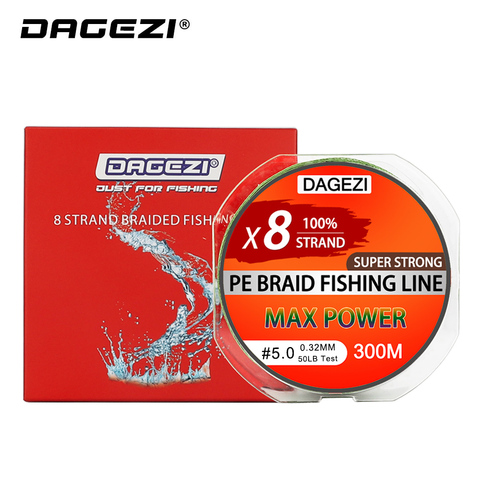 DAGEZI 8 strand 300m/330YDS With Gift  Super Strong  10-80LB brand fishing lines 100% PE Braided Fishing Line smooth line ► Photo 1/6