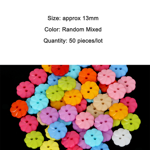 50pcs Assorted Random Mixed Children Buttons Plastic Flower Shape Sewing button for DIY Craft Scrapbooking Accessories Crafts ► Photo 1/3
