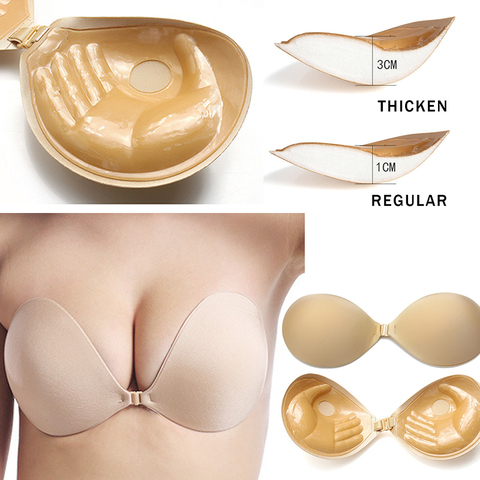 Sexy Womens Strapless Invisible Bra Backless Self-Adhesive Push Up