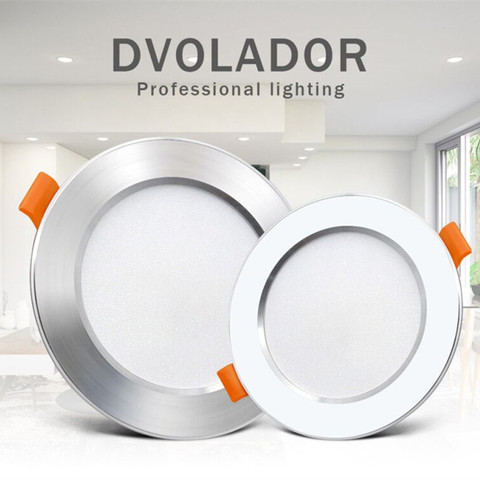 Silver White Led Downlight lights 12W 9W 7W spot led lights Warm White Natural White Ceiling Lamp Home Indoor recessed led down ► Photo 1/6