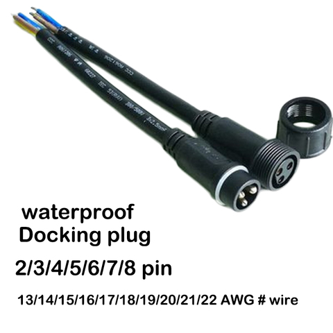 Waterproof Male Female Docking Plug 2/3/4/5/8P pin Aviation Industry Power Supply Quick Connector Outdoor LED Wire Socket AWG ► Photo 1/4