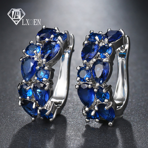 LXOEN 2022 Classic Semi-precious Stone Stud Earrings for Women Silver Color Round Studs Ear Jewelry brinco Gift bijoux ► Photo 1/6