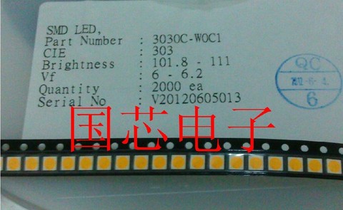 AOT  High Power LED  3030   1.6W    6V  2700K   Warm white   EMC  Lighting Application ► Photo 1/1