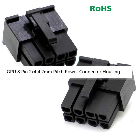 10 pcs Mini-Fit 5557 8 Position 2x4P receptacle Housing 8 Pin 4.20 mm PCI-E PCIe GPU Graphics Card Power Connector Shell Black ► Photo 1/1