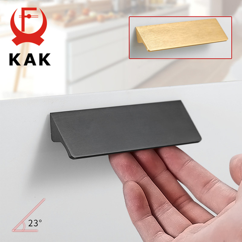 KAK Black Silver Gold Hidden Cabinet Handles Aluminum Alloy Kitchen Cupboard Pulls Drawer Knobs Door Furniture Handle Hardware ► Photo 1/6