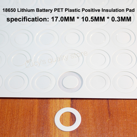 100pcs/lot 18650 Lithium Battery PET Plastic Positive Hollow Flat Insulation Pad Original Gasket Battery Accessories17*10.5*0.3 ► Photo 1/6