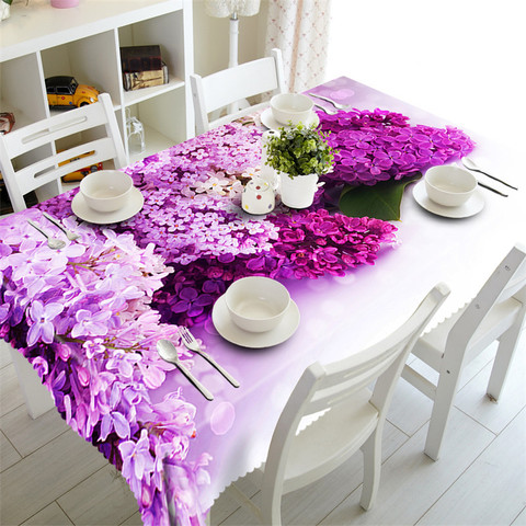 Purple Tablecloth Waterproof, Rectangular Tablecloth On Round Table