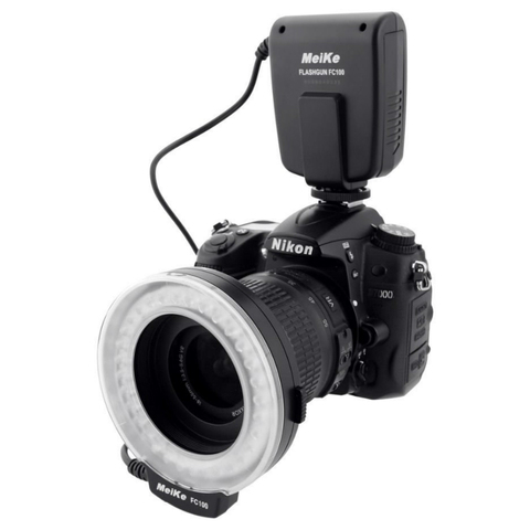 Meike FC-100 FC100 Manual LED Macro Ring Flash Light with 7 Adapter Ring for Canon Nikon Olympus Pentax Digital DSLR Camera ► Photo 1/5