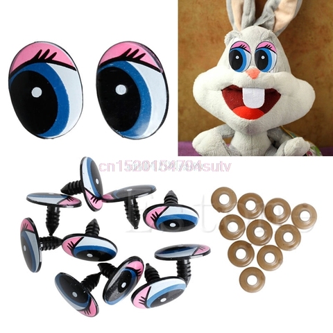 5 Pairs(10Pcs) Oval Blue Safety Plastic Eyes Toy Puppets Dolls Eyes DIY 24 x 18mm #H055# ► Photo 1/5