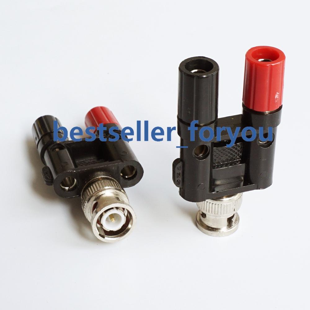 1PCS BNC Female to dual Twin Banana plug male Coaxial connector for oscilloscope