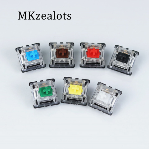 Gateron mx switch 3 pin and 5 pin transparent case mx green brown blue switches for mechanical keyboard cherry mx compatible ► Photo 1/3