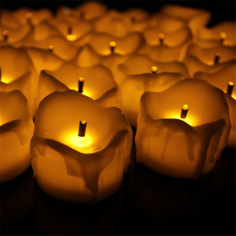 24pcs LED Tealight Candle Realistic Battery Operated Flameless Candles Decor