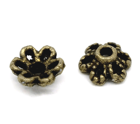 DoreenBeads 300 Bronze Tone Flower Bead Caps 6x2.8mm (B13158), yiwu ► Photo 1/3