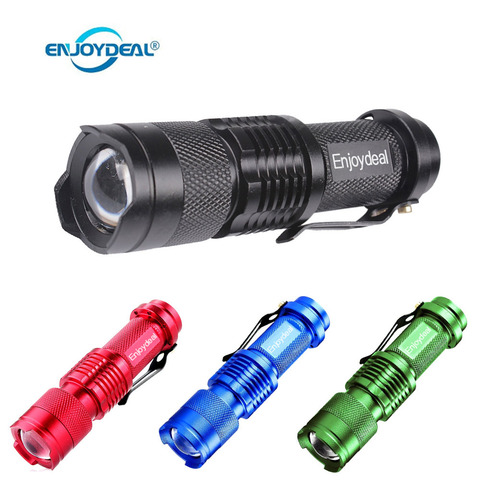 Mini Flashlight Zoomable Q5 2000 LM ZOOM Tactical AA 14500 Battery Flashlight Torch Lamp Portable Lantern 3 Modes Dropshipping ► Photo 1/6