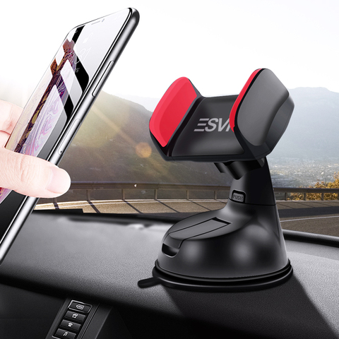 ESVNE Universal Windshield Mount Car Phone Holder for iPhone 8 6 7 X cell Mobile Phone Car Holder stands support cellular phone ► Photo 1/6