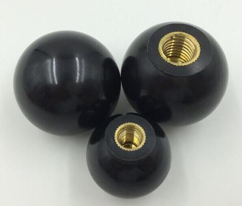2 Pcs Lathe Tractor Machine Plastic Round Ball Knob Handle Black M5/M6/M8/M10* Ball Diameter 16/20/25/30/32/40mm ► Photo 1/1