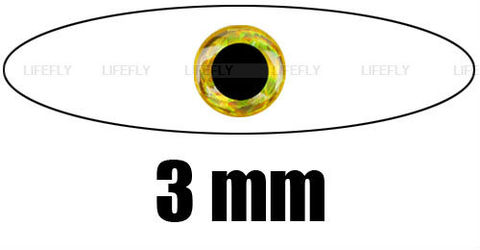 3mm 3D Gold / Wholesale 1200 Soft Molded 3D Holographic Fish Eyes, Fly Tying, Craft ► Photo 1/1