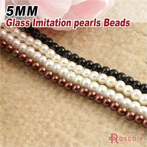 (20045)1 String,about 170 Beads 5MM Dyeing Color Glass Imitation Pearls Round Beads Ball Beads Jewelry Accessories Findings ► Photo 1/5