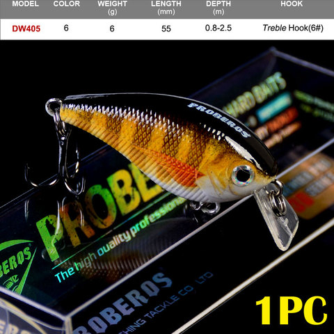 1PC Crankbait Fishing Lure Exported to Japan 5.6cm 6.1g Plastic Artificial Hard Bait 6# Hook Bassbaits Fishing Set Tackle ► Photo 1/6