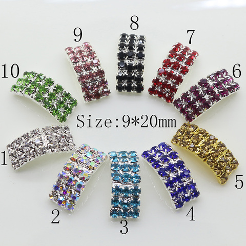 10Pcs/Set 20mm Arched Rhinestone Buckles Diamond Buttons Plated Square Invited To Wedding Ribbon Slider Free Shipping ► Photo 1/6
