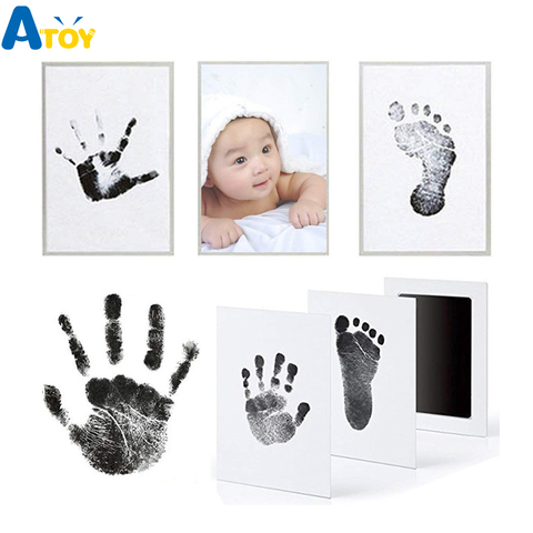 Footprint Imprint Kit Baby Ink Pad Storage Memento Ink Newborn Photo Frame Kits Baby Souvenir Drawer Inkless Handprint Casting ► Photo 1/6