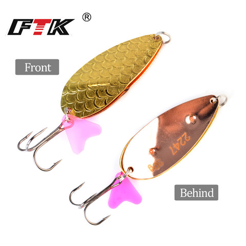 FTK 1PC 8 Colors Spoon Fishing Lure 25g/30g/35g With Mustad Treble Hook Bass CrankBait Spoon Crank Bait Pesca Tackle ► Photo 1/6