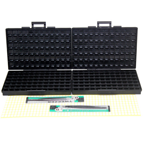 AideTek ESD Safe SMD storage IC resistor Box W/ Bins Anti-statics SMT Box Organizer Transistor Diode plastic toolbox 2BOXALLAS ► Photo 1/6
