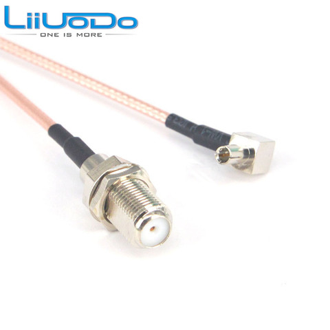 2 Pieces F Female Jack to TS9 Male Rightangle Plug pigtail Cable Extension Cable 15CM ► Photo 1/3