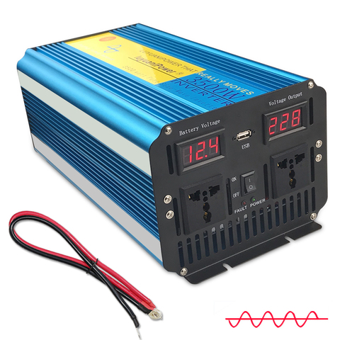 3500W/7000W pure sine wave power inverter transformer DC 12V/24V TO AC 220V/230V/240V with Dual LED Display 3.1A USB ► Photo 1/6