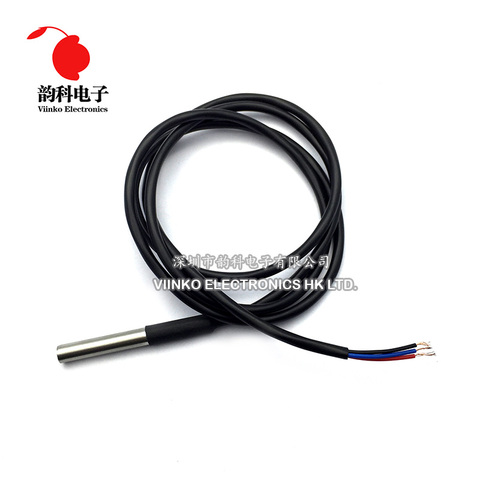 DS18B20 Temperature Sensor Module Kit Waterproof 100CM Digital Sensor Cable Stainless Steel Probe Terminal Adapter For Arduino ► Photo 1/1