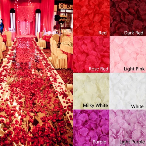 Red Silk Rose Petals - Wedding Centerpiece