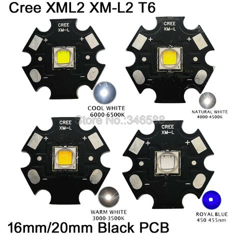 5x Cree XLamp XML2 XM-L2 White or Warm White LED Light Emitter on 16mm 20mm PCB