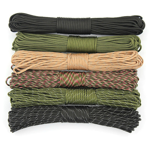 Army Green Black Paracord 550 Climbing Lanyard Tent Rope 4mm 7 Stand Knife Lanyard Paracord Survival Bracelet For Hiking Camping ► Photo 1/6