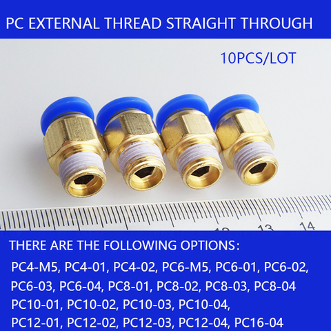 BSPT PC6-01 PC6-02 PC8-02 PC4-m5 PC10-02 Air Connectors Male Hose Fittings Straight Push In Fittings pneumatic connector ► Photo 1/6