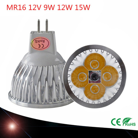 1PCS High power chip LED bulb MR16 9W 12W 15W 12V Dimmable Led Spotlights Warm/Cool White/Pure White LED lamp ► Photo 1/6