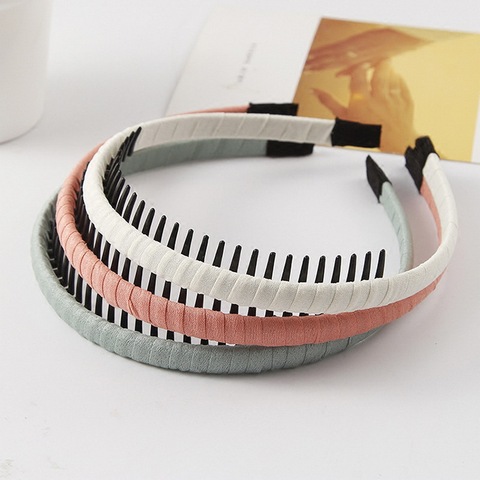 Hair Accessory Girls Cloth Covered Hairbands With Tooth Hair Kids Headbands For Children Solid Hair Band DIY Headband Head Hoop ► Photo 1/5