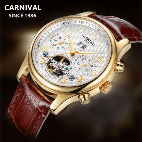 2022Switzerland Carnival tourbillon Automatic Mechanical watch men full steel waterproof Men Watches Clock reloj erkek kol saati ► Photo 1/6