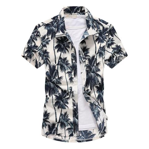 2022 Fashion Mens Short Sleeve Hawaiian Shirt Fast drying Plus Size Asian Size M-5XL Summer Casual Floral Beach Shirts For Men ► Photo 1/6