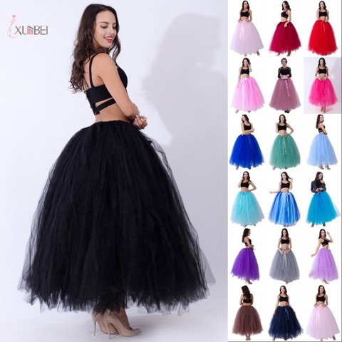 Black Hoopless Long Petticoat Wedding Crinoline Ball Gown Underskirt Layers Tulle Skirt Woman Adult Tutu Bridal Accessories 2022 ► Photo 1/1