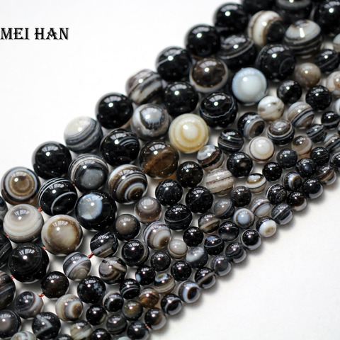 Meihan Free shipping 6mm/8mm/10mm/12mm natural eye agate round loose beads stone for jewelry making design or DIY ► Photo 1/4