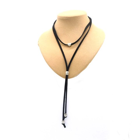 Western Suede bolo tie heart shape collar leather rope unisex vintage pattern collar cowgirl  wedding accessories ► Photo 1/3