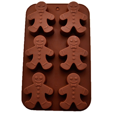 Gingerbread Man Christmas Food Grade Silicone Chocolate Fondant Mold Snowman Lollipop Cake Candy Clay Kitchen Cooking Tools ► Photo 1/6