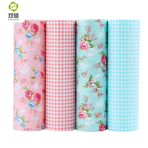 Shuanshuo Patchwork Cotton Fabric Fat Quaters Tilda Cloth Quilting Patchwork Fabrics For Sewing Doll Cloth   4pcs/lots 40*50CM ► Photo 1/6